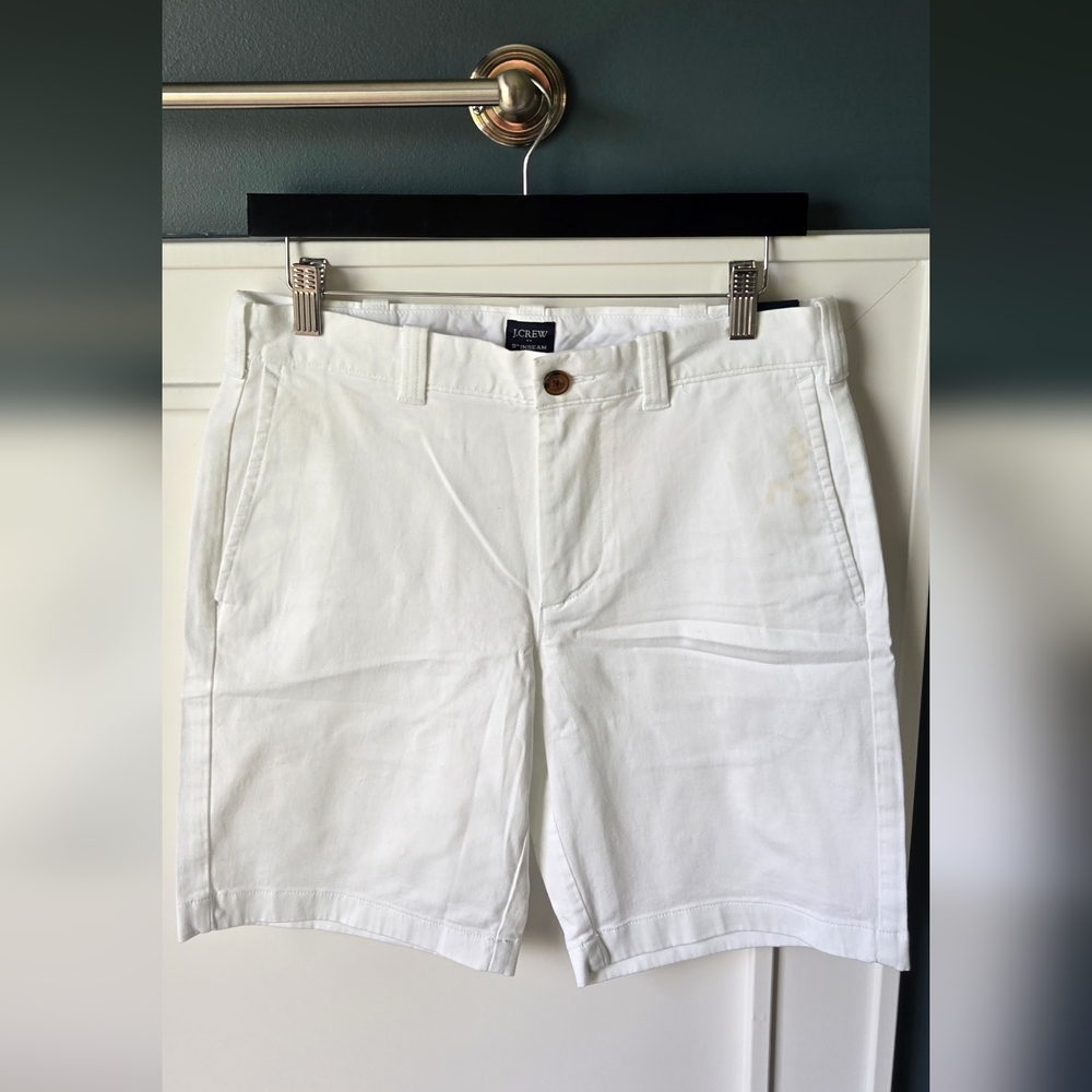 J. Crew Men's White Flat Front Shorts #152